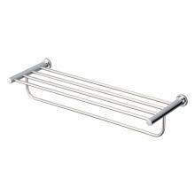 Toto YTS406BU#CP - Toto® L Series Round Towel Shelf With Hanging Bar, Polished Chrome