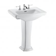 Toto LPT780.8#01 - Toto® Clayton® Rectangular Pedestal Bathroom Sink For 8 Inch Center Faucets, Cotton Whit