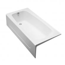 Toto FBY1715LP#01 - L-HAND CAST IRON BATHTUB 66'' x 32'' x 16-5/16''--COTTON