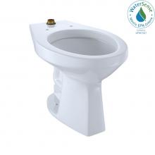 Toto CT705ULNG#01 - Elongated Floor-Mounted Flushometer ADA Compliant Toilet Bowl with Top Spud and CeFiONtect, Cotton