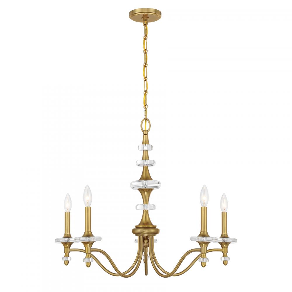 Champlain 5-Light Chandelier in Warm Brass