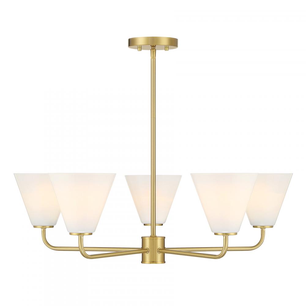 Blair 5-Light Chandelier in Warm Brass