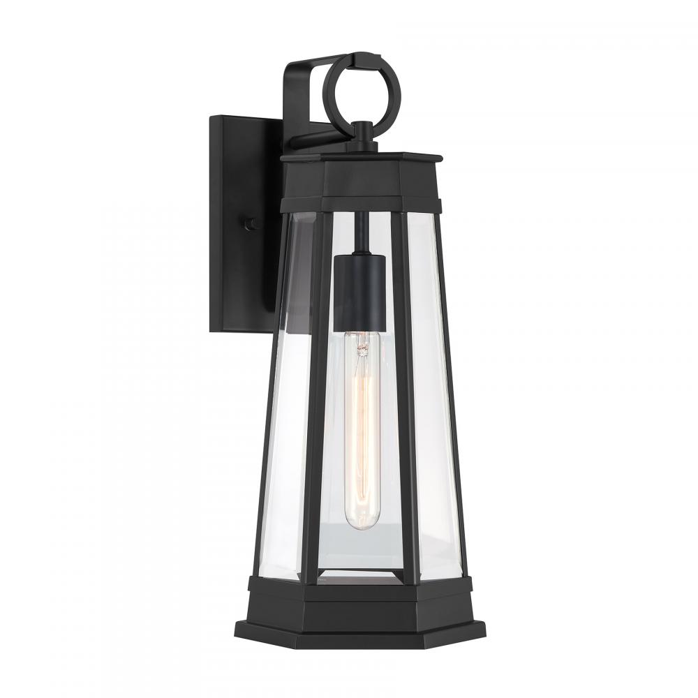 Payne 1-Light Outdoor Wall Lantern in Matte Black