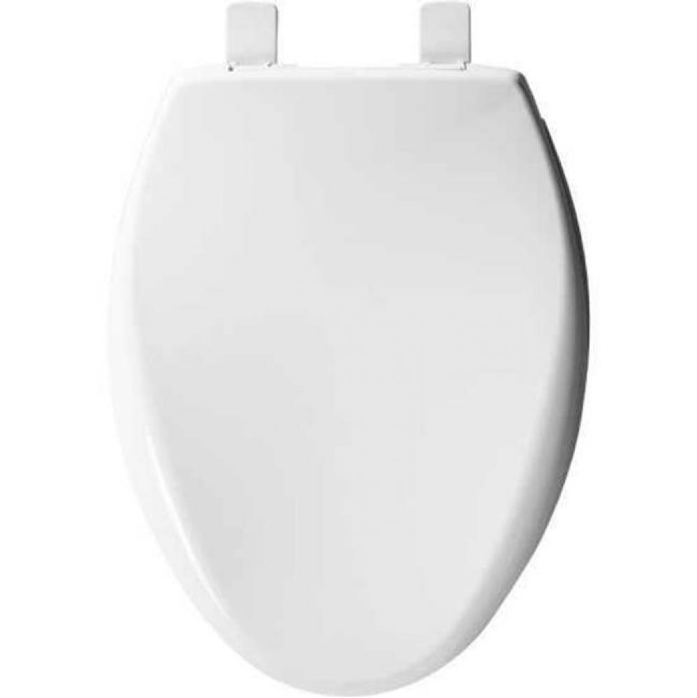 Elongated Plastic Toilet Seat Biscuit Never Loosens Removes for Cleaning Slow-Close Adjustable wit