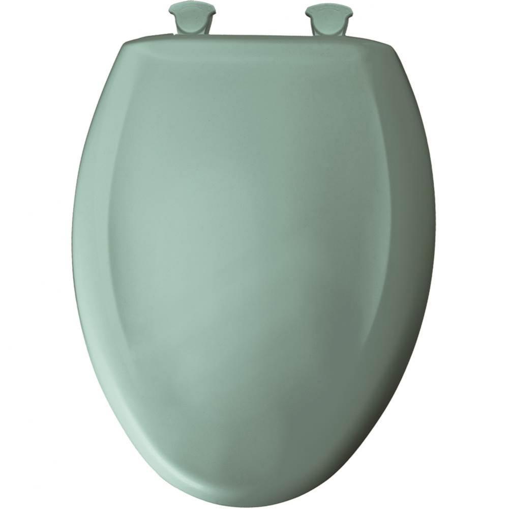 Elongated Plastic Toilet Seat in Spruce Green with STA-TITE Seat Fastening System, Easy-Clean &