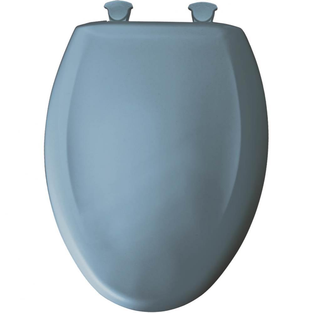 Elongated Plastic Toilet Seat in New Orleans Blue with STA-TITE Seat Fastening System, Easy-Clean