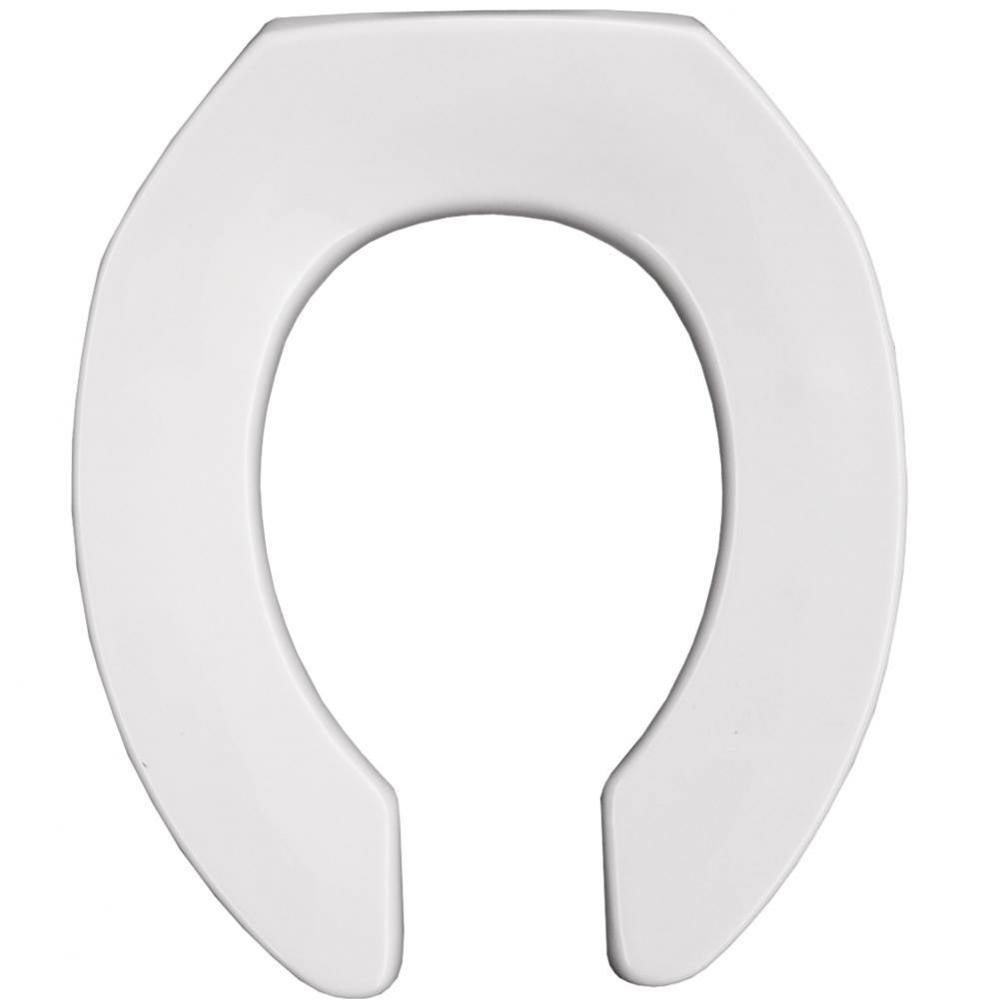 Bemis Round Open Front Less Cover Commercial Plastic Toilet Seat in White with STA-TITE® Comm