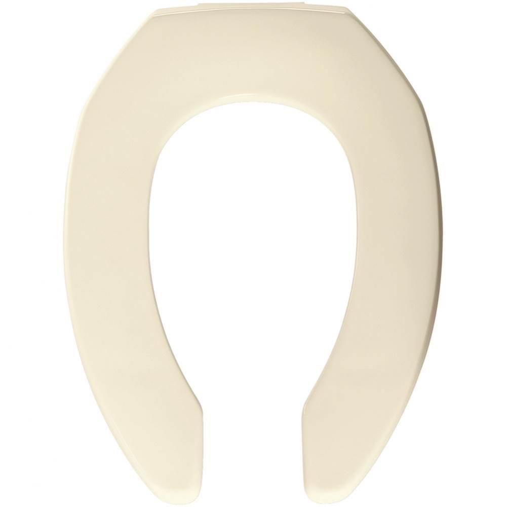 Bemis Elongated Open Front Less Cover Commercial Plastic Toilet Seat in Biscuit with STA-TITE®