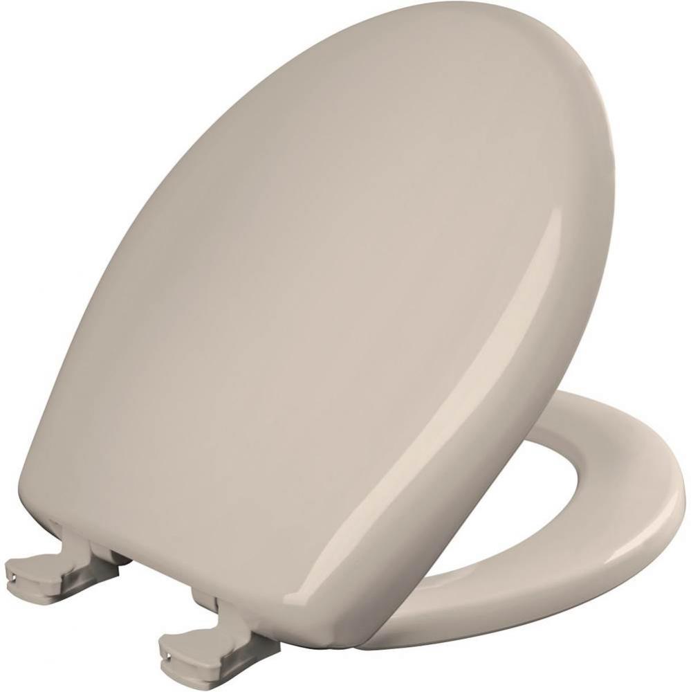 Round Plastic Toilet Seat with WhisperClose with EasyClean & Change Hinge and STA-TITE in Blus