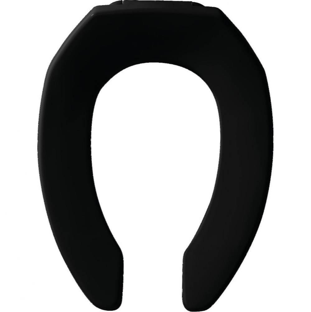 Elongated Commercial Plastic Open Front Less Cover Toilet Seat with STA-TITE Self-Sustaining Check