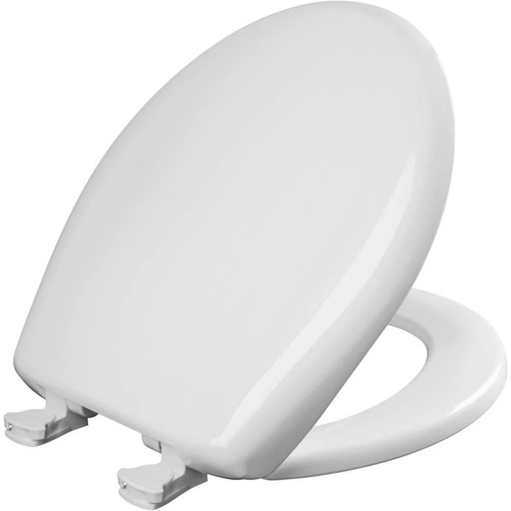 Round Plastic Toilet Seat with WhisperClose with EasyClean & Change Hinge and STA-TITE in Euro