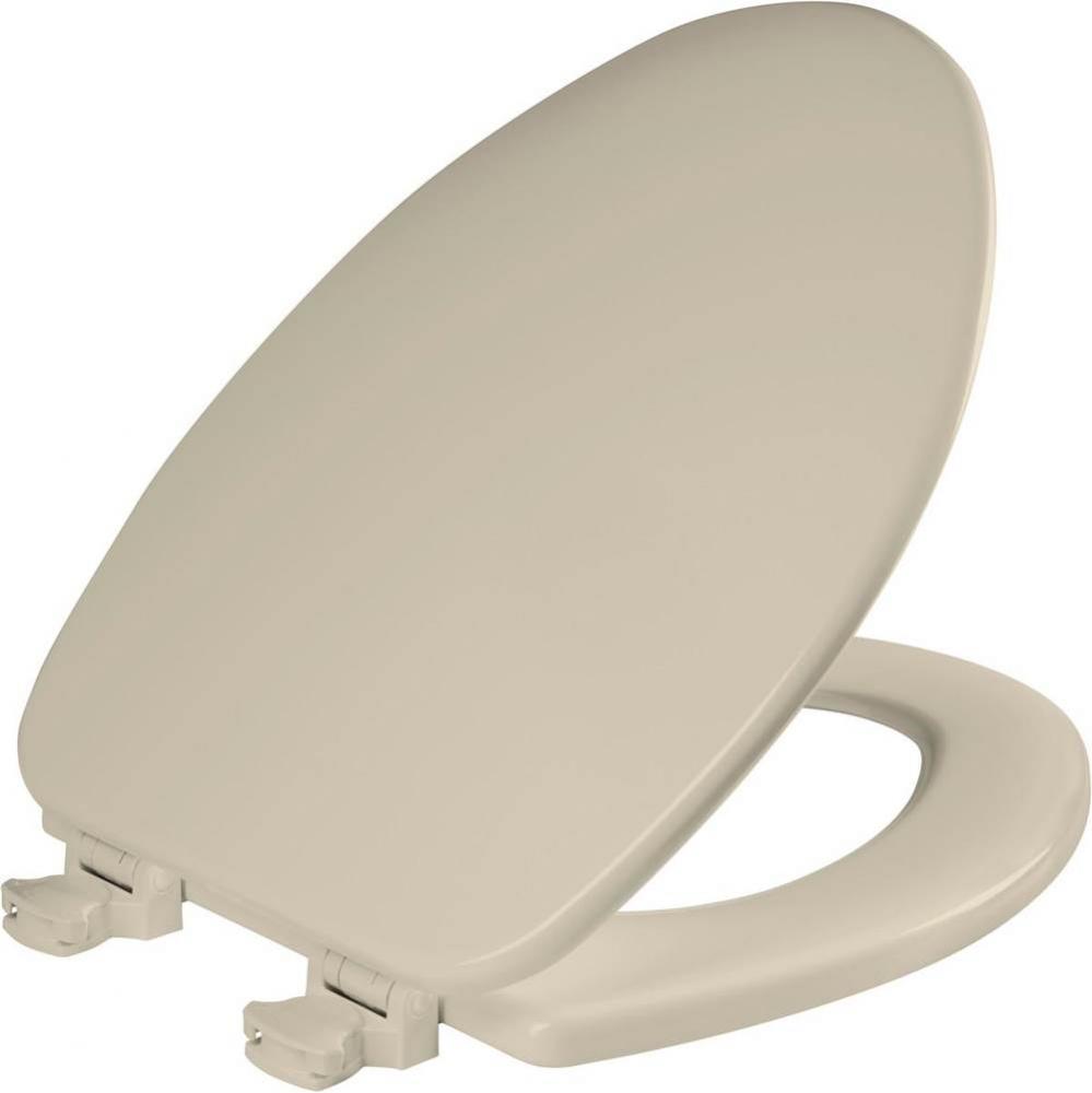 Church Elongated Enameled Wood Toilet Seat in Bone with Easy-Clean® Hinge