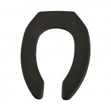 Bemis 1955SSCT 047 - Bemis Elongated Open Front Less Cover Commercial Plastic Toilet Seat in Black with STA-TITE®