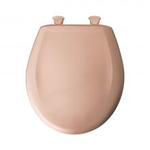 Bemis 200SLOWT 043 - Round Plastic Toilet Seat in Peach/Coral with STA-TITE Seat Fastening System, Easy-Clean & Cha