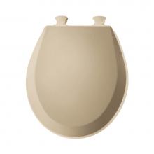 Bemis 500EC 006 - Bemis Round Enameled Wood Toilet Seat in Bone with Easy-Clean® Hinge