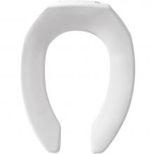 Bemis 7B1955CT 000 - Elongated Commercial Plastic Open Front Less Cover Toilet Seat with STA-TITE Check Hinge - White