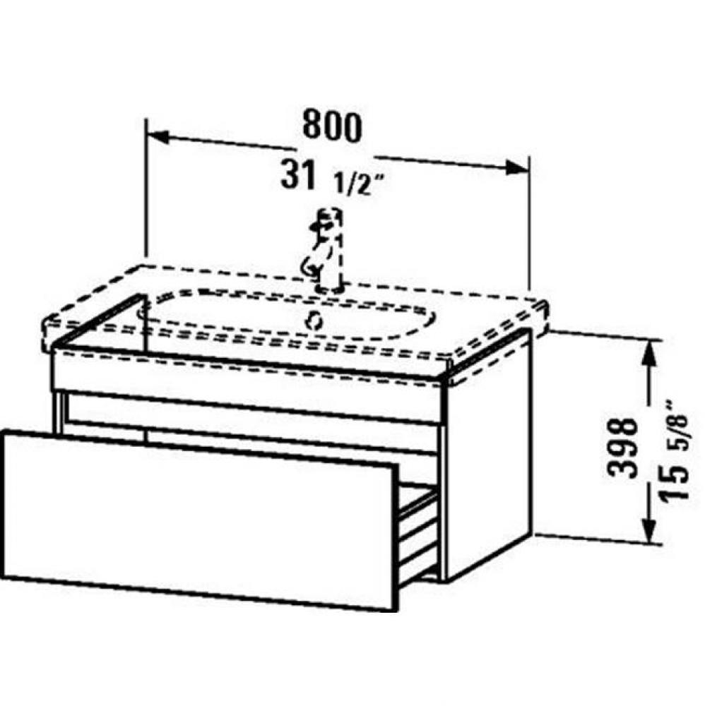 Duravit DuraStyle One Drawer Wall-Mount Vanity Unit Graphite