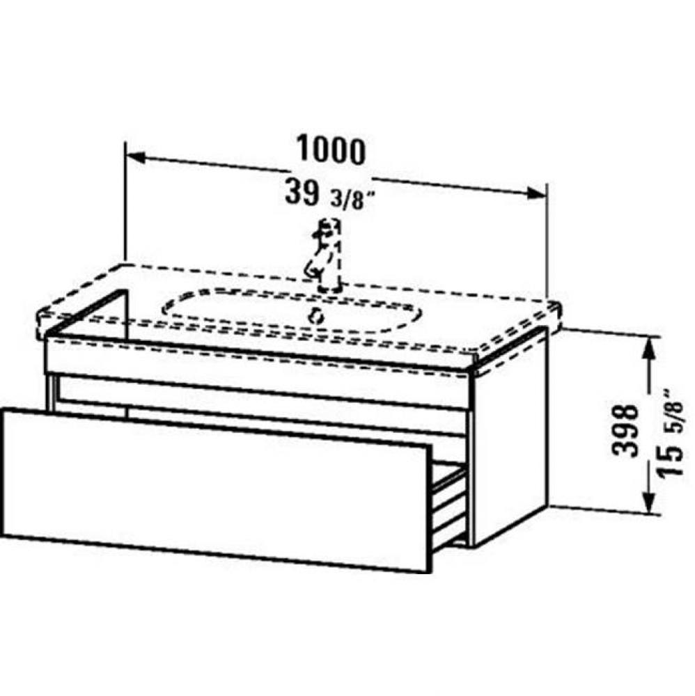 Duravit DuraStyle One Drawer Wall-Mount Vanity Unit Graphite|Basalt