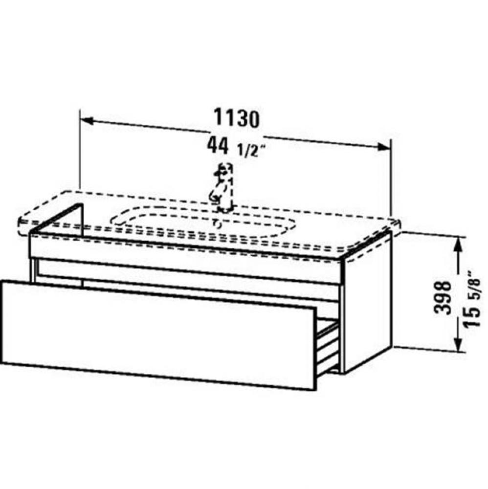 Duravit DuraStyle One Drawer Wall-Mount Vanity Unit Silver Pine|Basalt