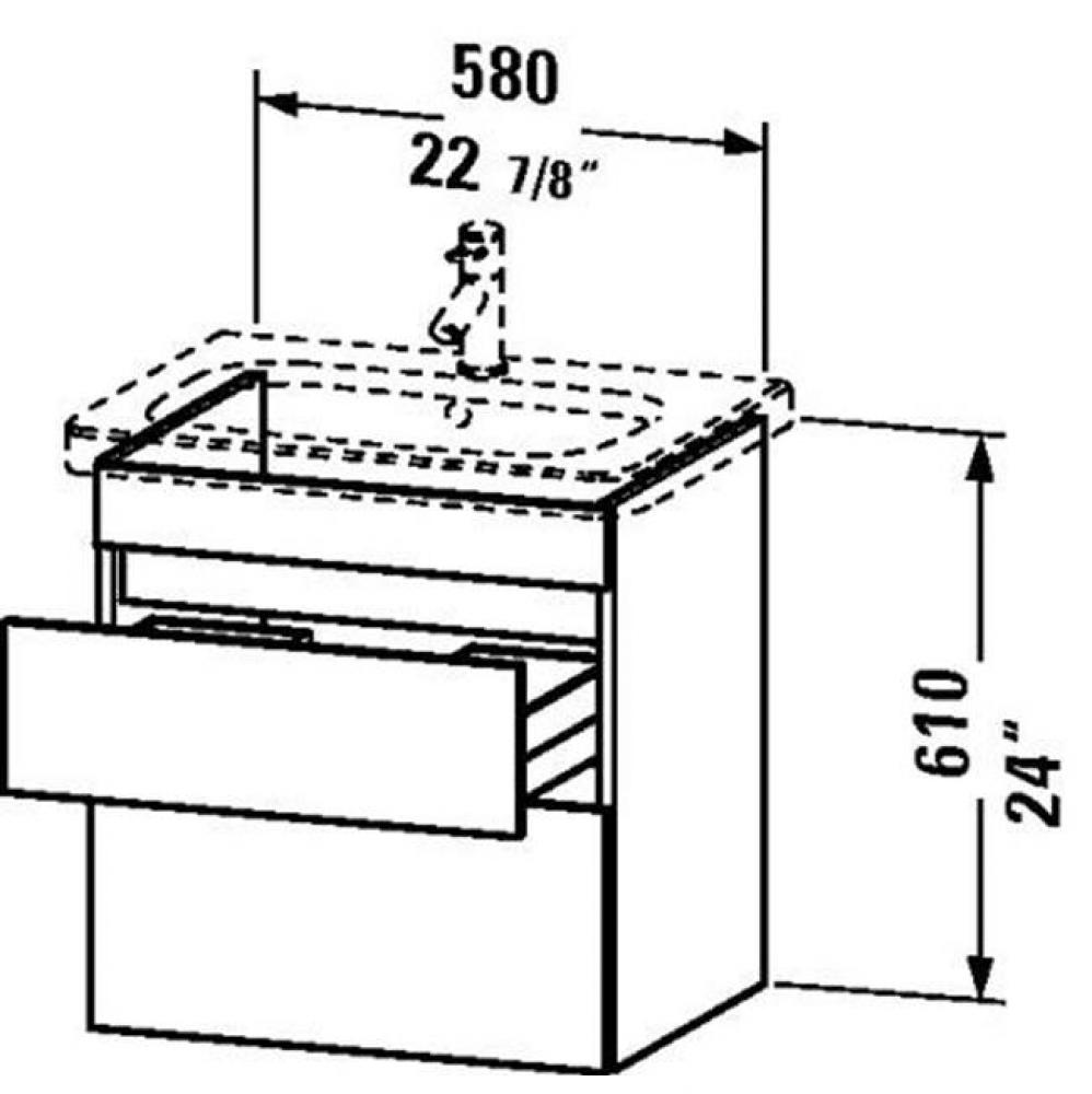 Duravit DuraStyle Two Drawer Wall-Mount Vanity Unit Graphite|White