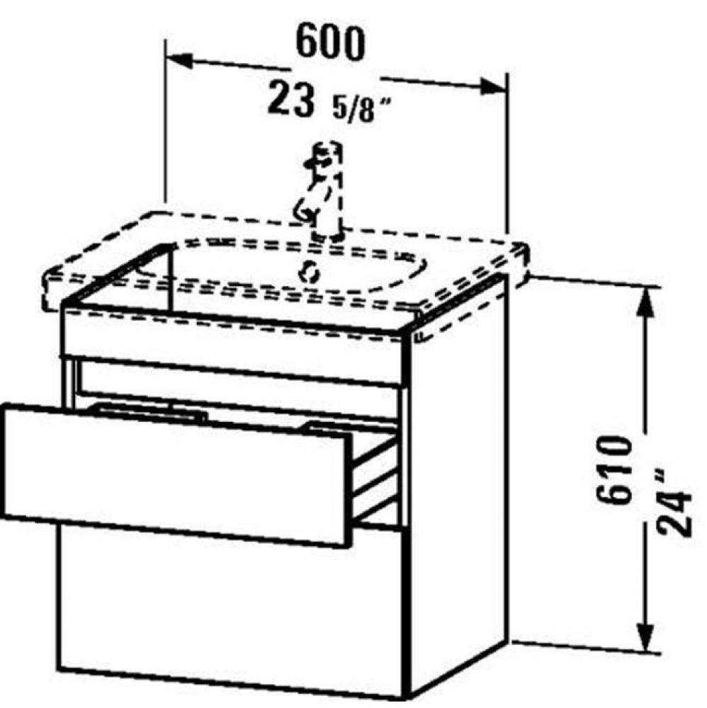 Duravit DuraStyle Two Drawer Wall-Mount Vanity Unit White