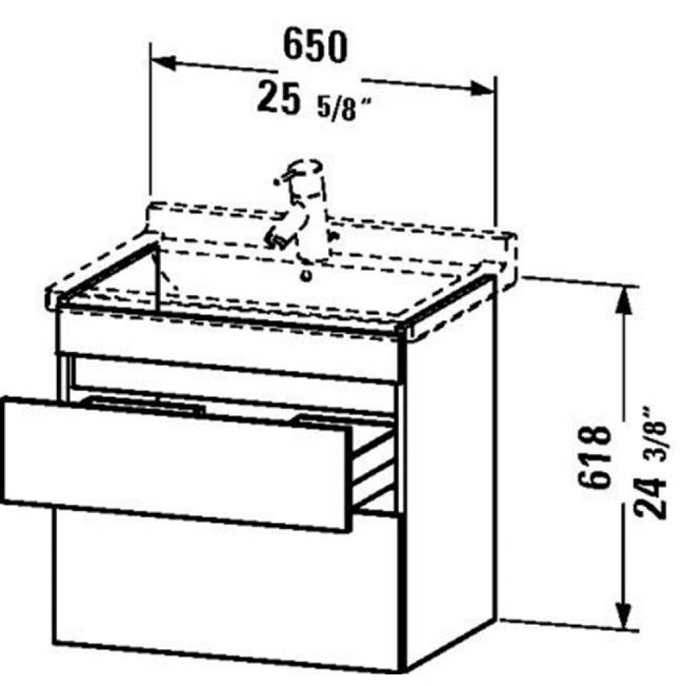 Duravit DuraStyle Two Drawer Wall-Mount Vanity Unit Graphite|Basalt