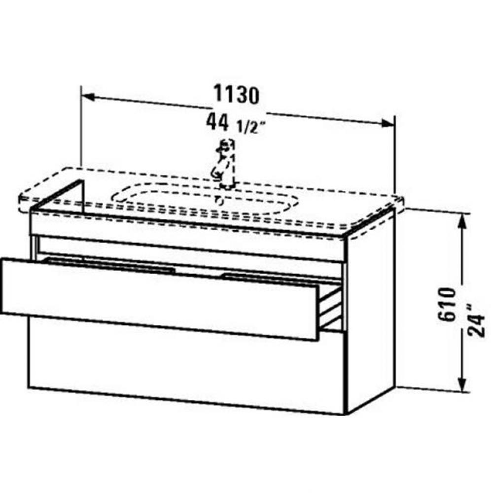 Duravit DuraStyle Two Drawer Wall-Mount Vanity Unit Graphite|Basalt