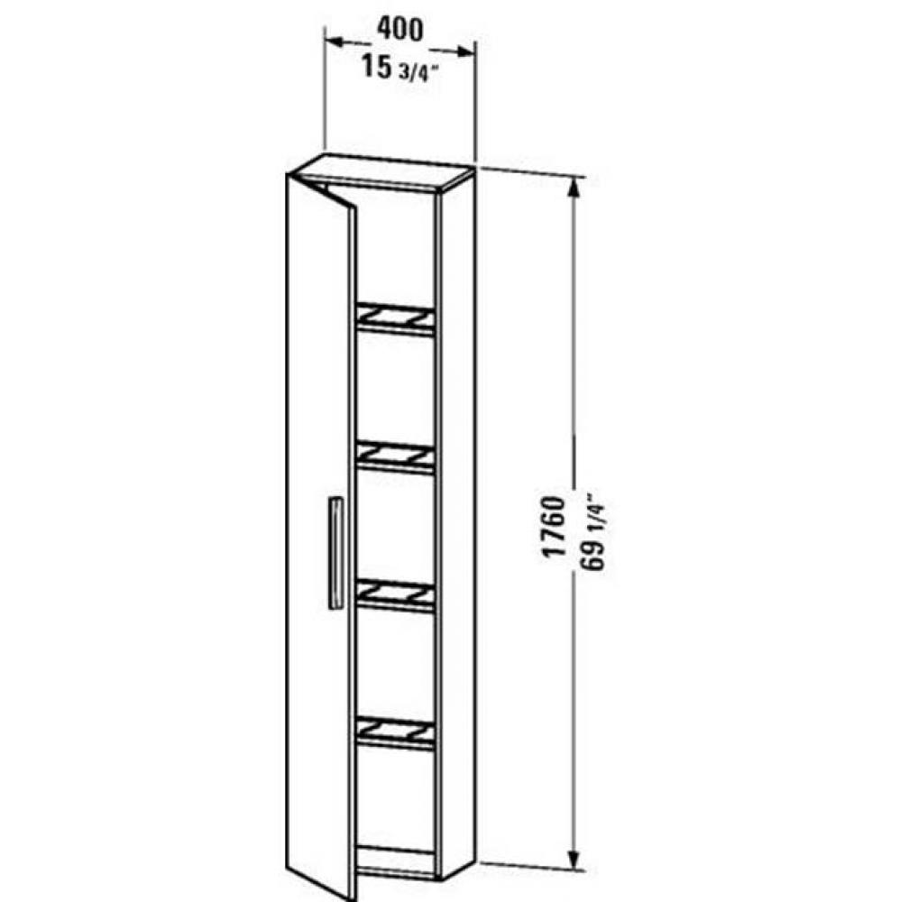 Duravit Vero Tall Cabinet  American Walnut