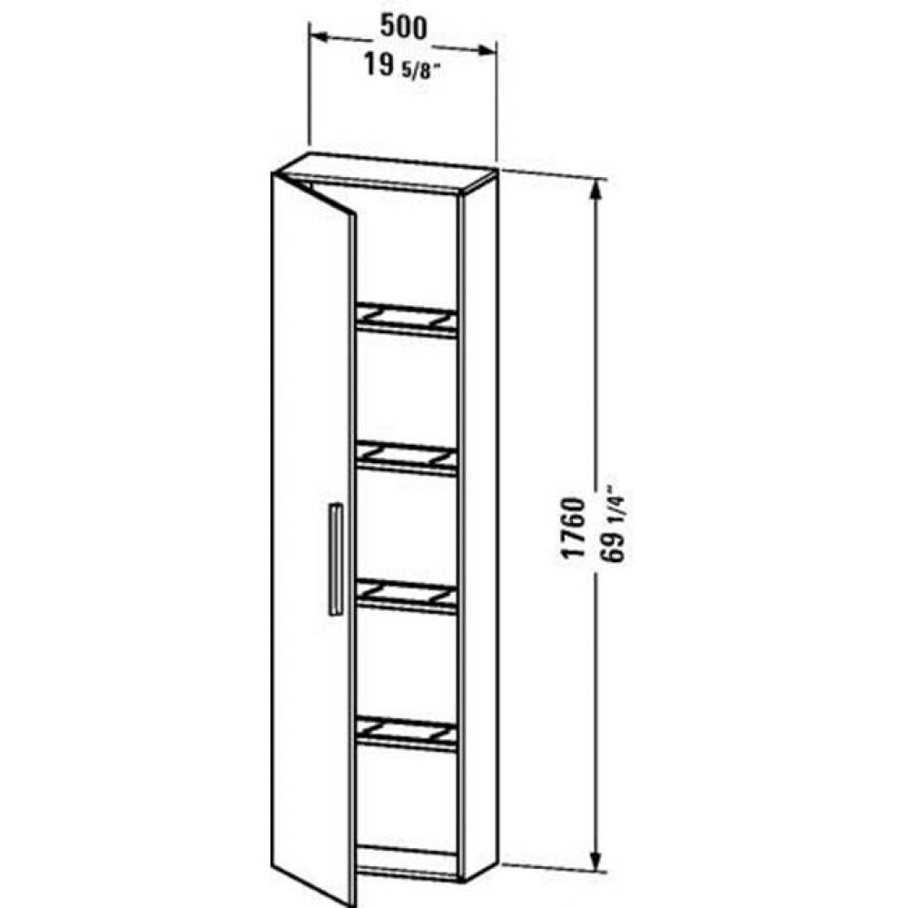 Duravit Vero Tall Cabinet  Brushed Oak