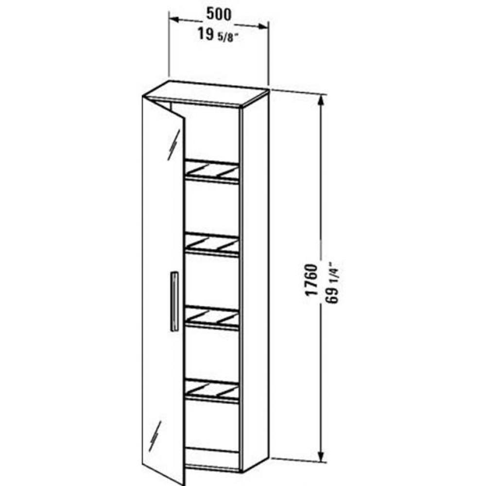 Duravit Vero Tall Cabinet  Basalt Matte