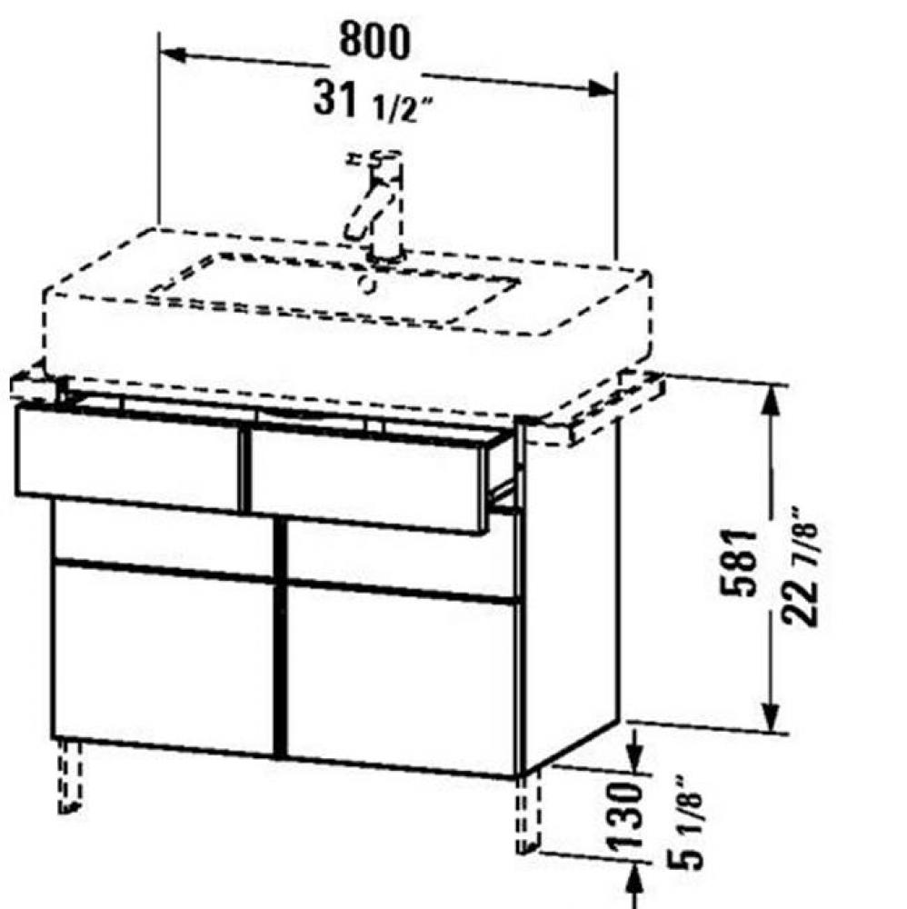 Duravit Vero Floor Standing Vanity Unit  European Oak