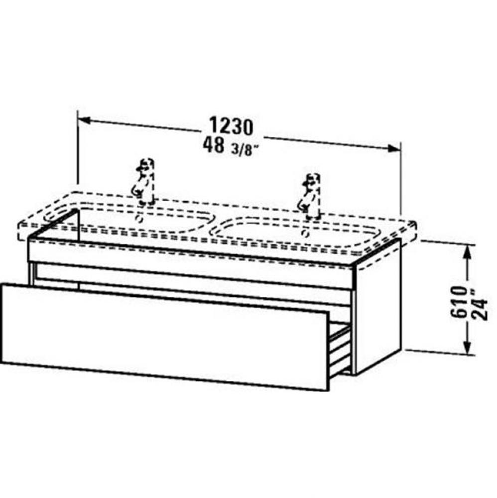 Duravit DuraStyle One Drawer Wall-Mount Vanity Unit Silver Pine|Basalt