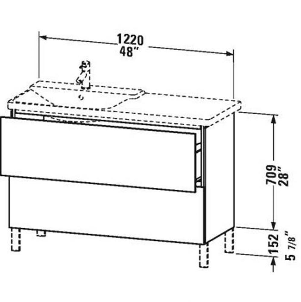 Duravit L-Cube Floor Standing Vanity Unit  Brushed Dark Oak