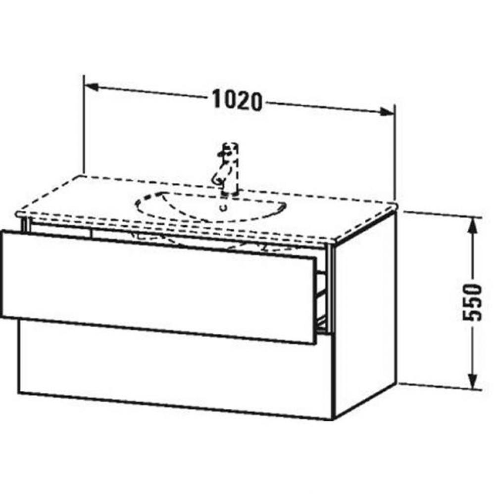 Duravit L-Cube Vanity Unit Wall-Mounted  Brushed Oak