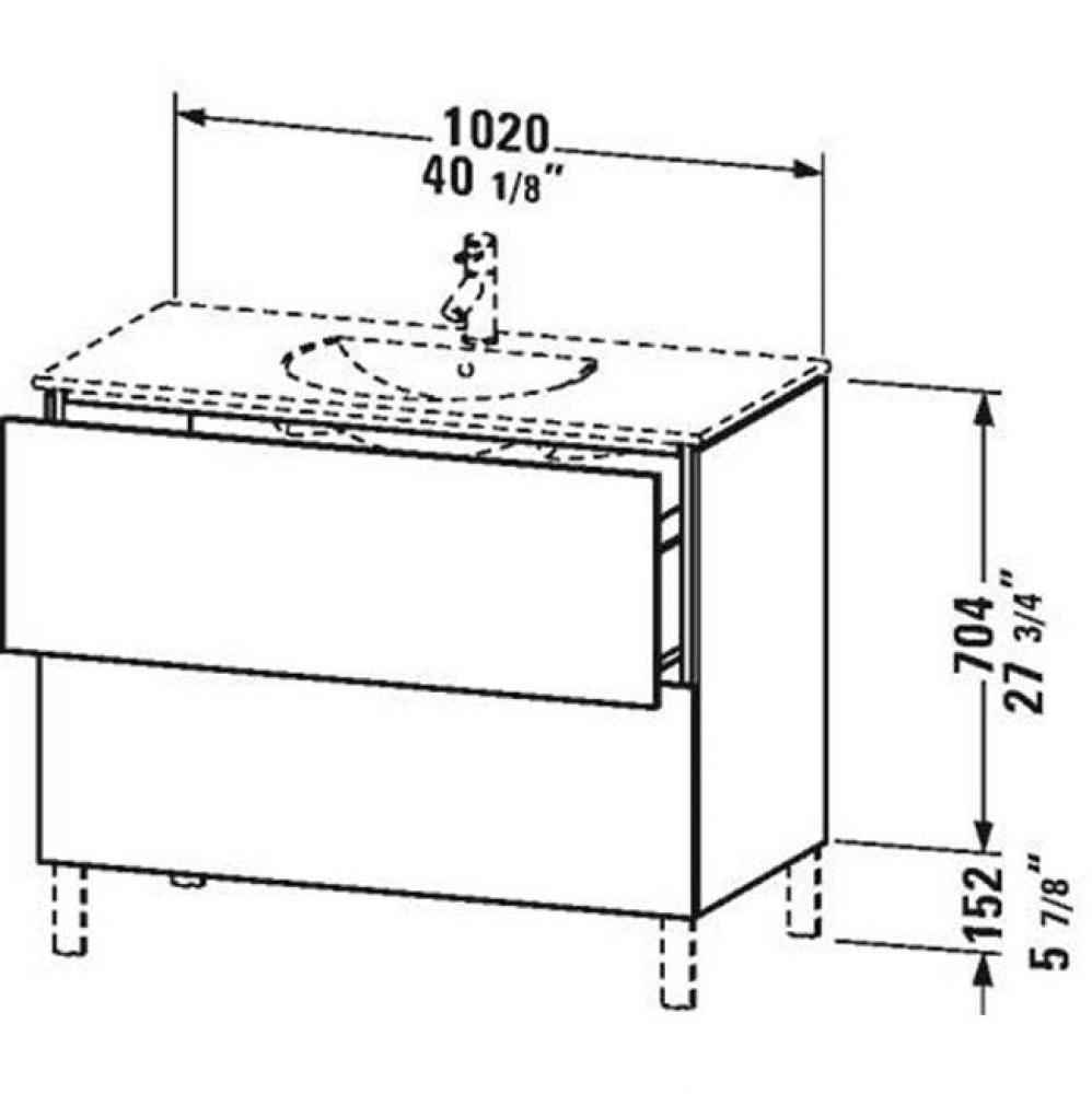 Duravit L-Cube Floor Standing Vanity Unit  American Walnut