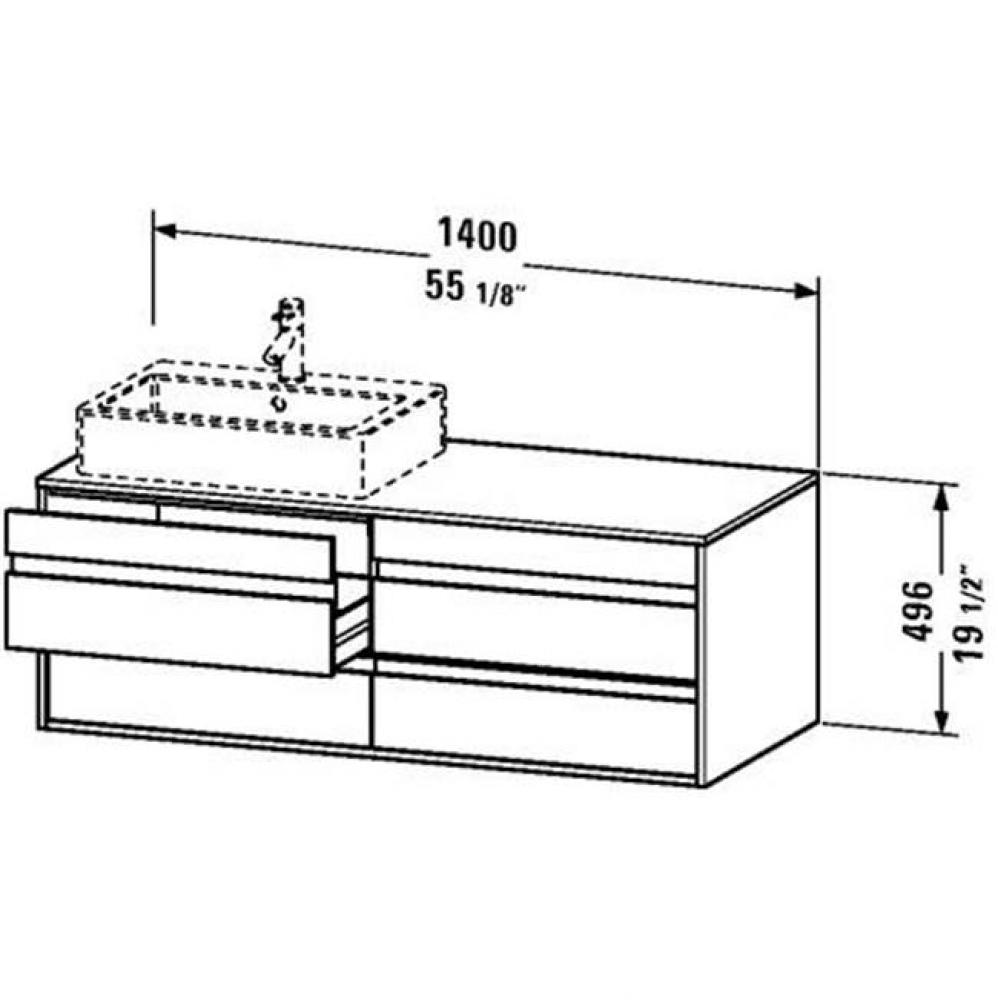 Duravit Ketho Vanity Unit Wall-Mounted  Chestnut Dark