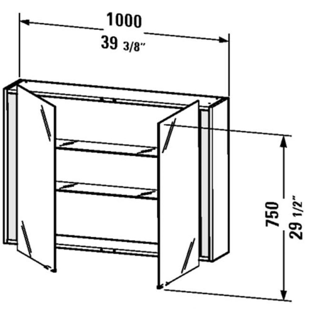 KT mirror cabinet 39 3/8''x29 1/2'' -