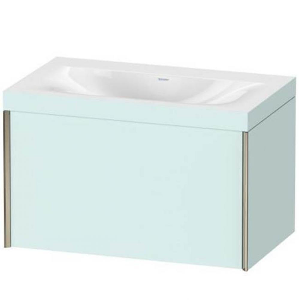 Duravit XViu One Drawer C-Bonded Wall-Mount Vanity Kit Light Blue