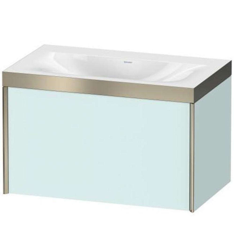 Duravit XViu One Drawer C-Bonded Wall-Mount Vanity Kit Light Blue