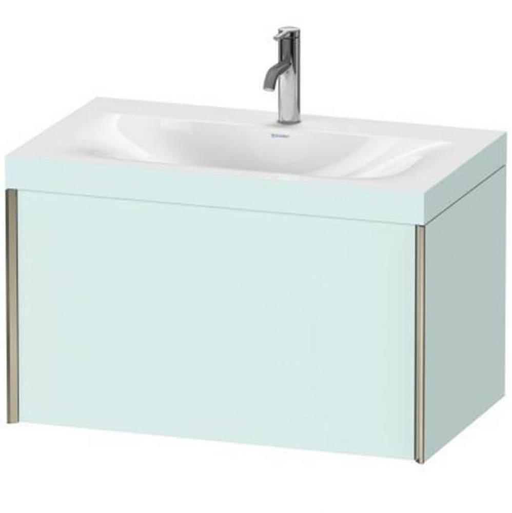 Duravit XViu One Drawer C-Bonded Wall-Mount Vanity Kit Light Blue