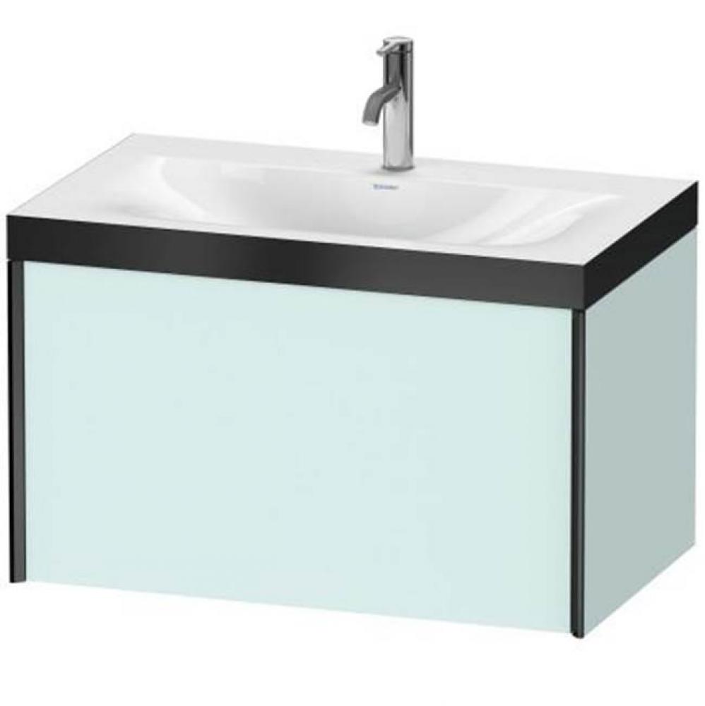 Duravit XViu One Drawer C-Bonded Wall-Mount Vanity Kit Light Blue