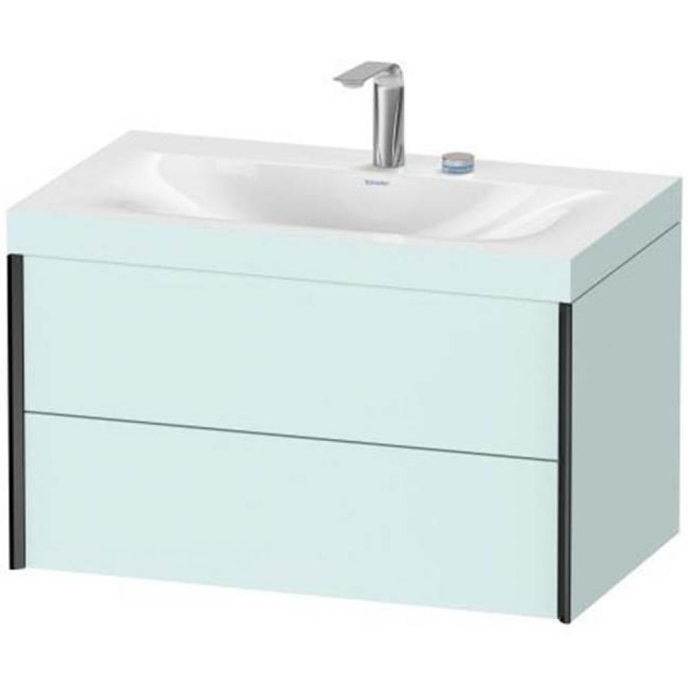 Duravit XViu Two Drawer C-Bonded Wall-Mount Vanity Kit Light Blue