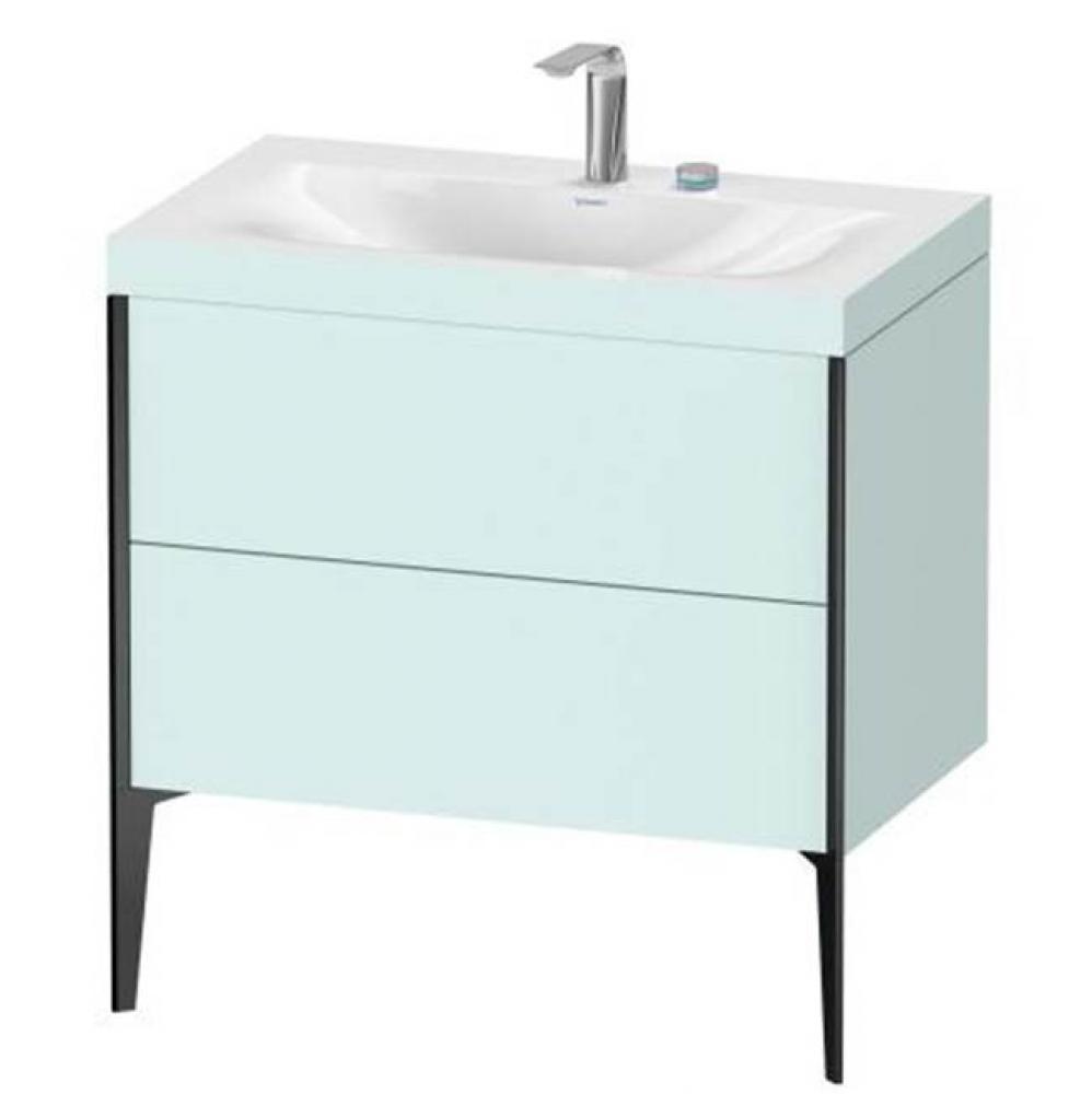 Duravit XViu Two Drawer C-Bonded Floorstanding Vanity Kit Light Blue