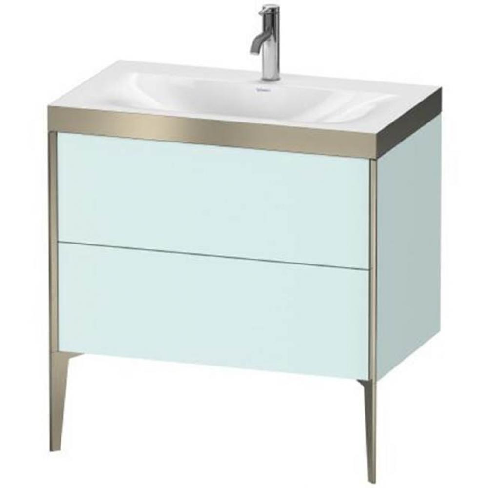 Duravit XViu Two Drawer C-Bonded Floorstanding Vanity Kit Light Blue