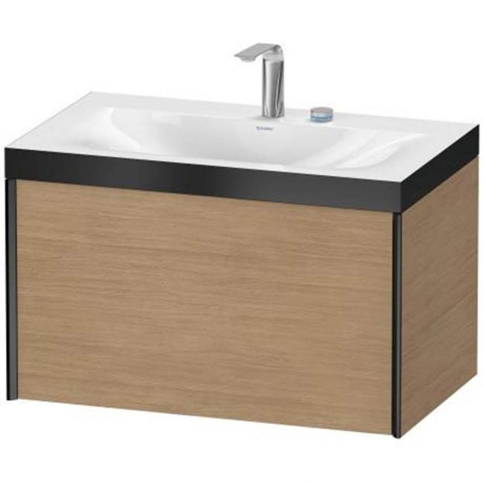 Duravit XViu One Drawer C-Bonded Wall-Mount Vanity Kit Pine Terra