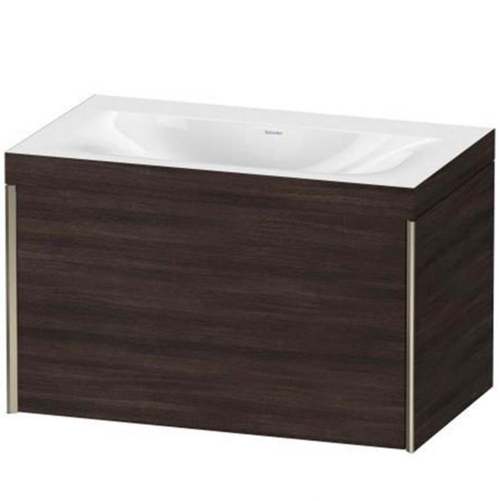 Duravit XViu One Drawer C-Bonded Wall-Mount Vanity Kit European Oak