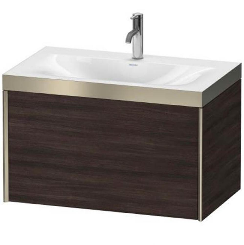 Duravit XViu One Drawer C-Bonded Wall-Mount Vanity Kit European Oak