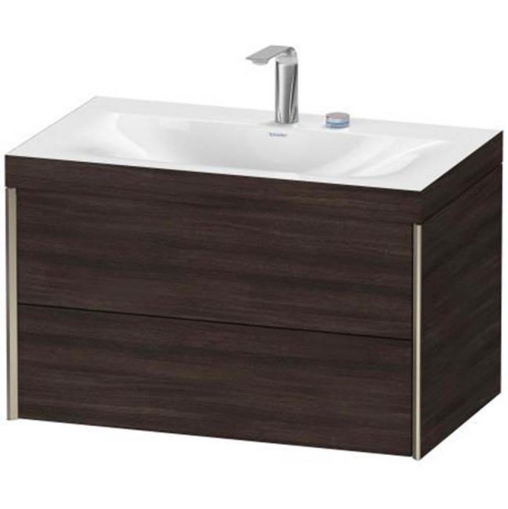 Duravit XViu Two Drawer C-Bonded Wall-Mount Vanity Kit European Oak