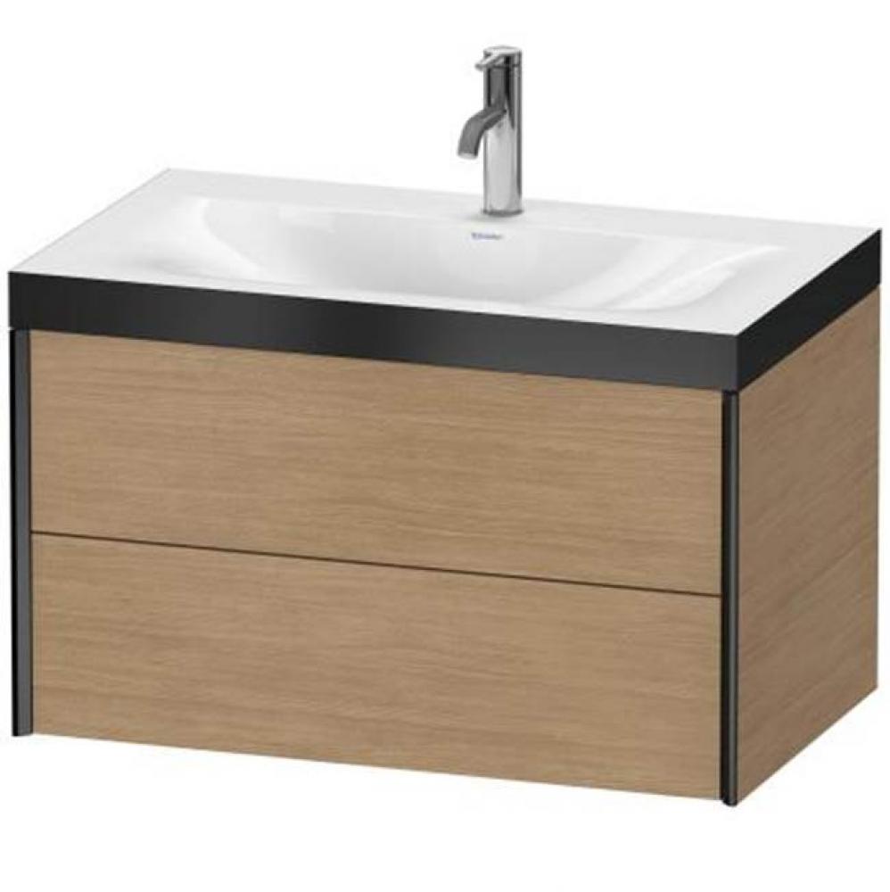 Duravit XViu Two Drawer C-Bonded Wall-Mount Vanity Kit Pine Terra