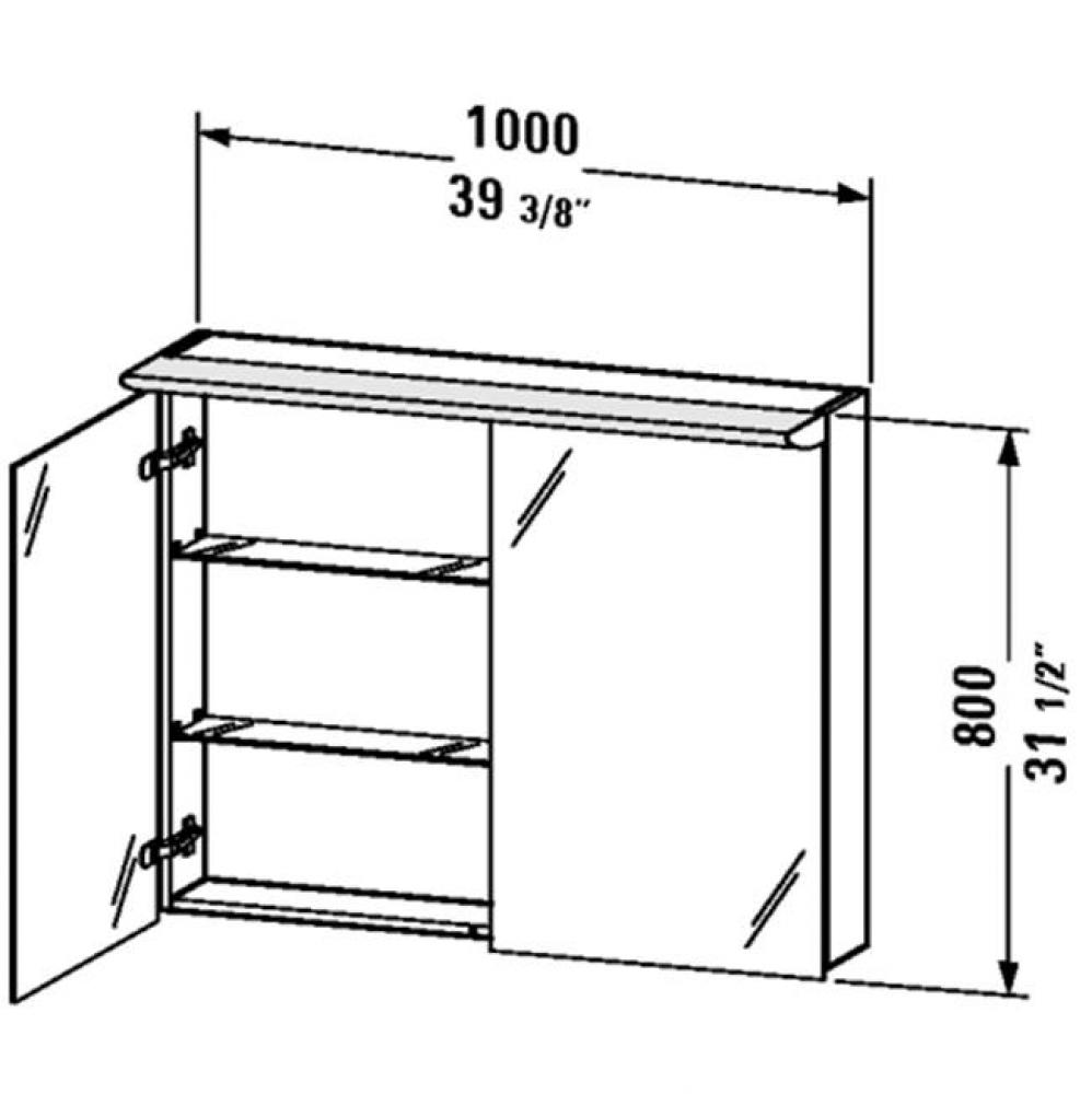 DN Mirror cabinet 800x1000x270mm Graphite